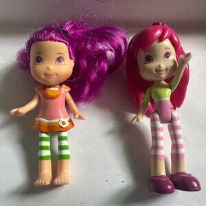 Vintage Strawberry Shortcake & Plum Dolls 3" dolls